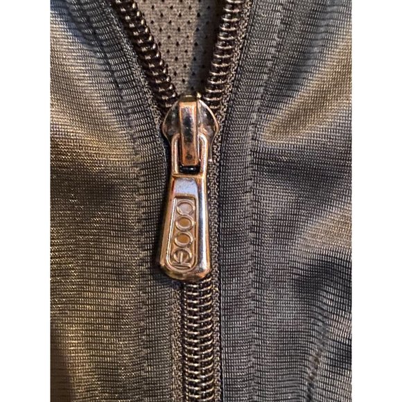 Men's Black Full Zip Coogi Signature Bomber Patch Jacket Coat Size XL Satin Feel - Picture 10 of 15